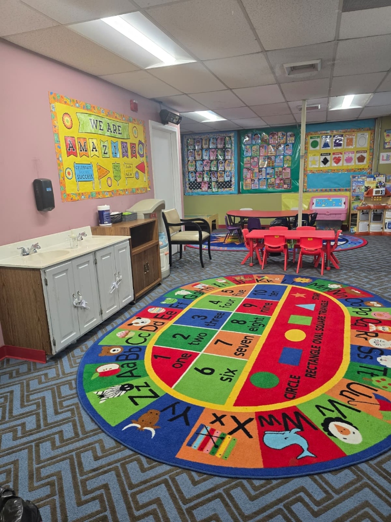 Alphabet rug learning area